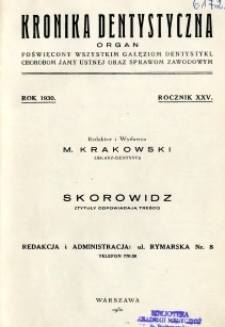 Kronika Dentystyczna 1930 R.25 nr 1-2