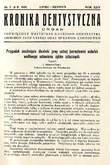 Kronika Dentystyczna 1930 R.25 nr 7-8
