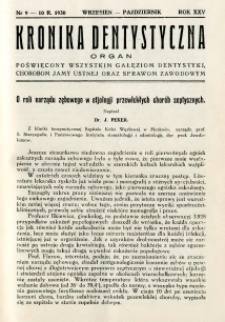 Kronika Dentystyczna 1930 R.25 nr 9-10