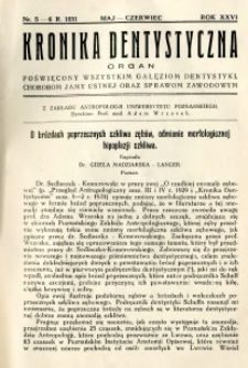 Kronika Dentystyczna 1931 R.26 nr 5-6