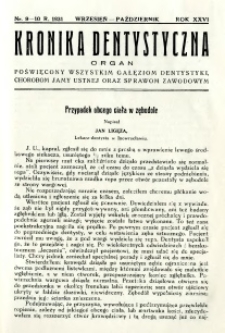 Kronika Dentystyczna 1931 R.26 nr 9-10