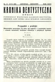 Kronika Dentystyczna 1931 R.26 nr 11-12