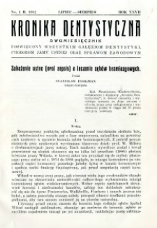 Kronika Dentystyczna 1932 R.27 nr 4