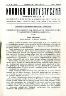 Kronika Dentystyczna 1932 R.27 nr 6