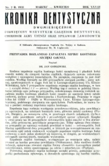 Kronika Dentystyczna 1933 R.28 nr 2
