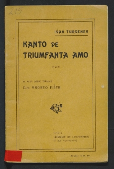 Kanto de triumfanta amo : (MDXLII)