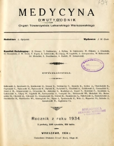 Medycyna 1934 R.8 nr 1