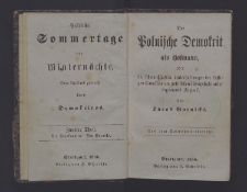 Der Polnische Demokrit als Hofmann oder die schwankhaften Unterhaltungen der lustigen Cavaliere am polnischen K&ouml;nigshofe unter Sigismund August