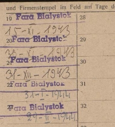 Arbeitausweis Leokadii Biżuto
