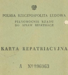 Karta repatriacyjna Walentyny Filon