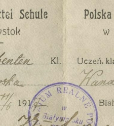 Legitymacja szkolna Wandy Chmielewskiej, w jęz. polskim i niemieckim