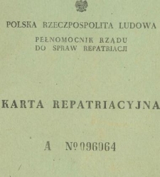 Karta repatriacyjna Marii Filon