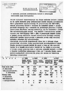 Koreferat w zakresie problemu zatrudnienia kobiet i aktualnych możliwości jego rozwiązania