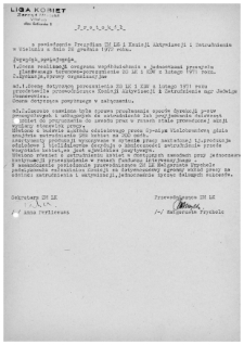 Protok&oacute;ł z posiedzenia Prezydium ZM LK i Komisji Aktywizacji i Zatrudnienia w Wieluniu z dnia 28 grudnia 1972 r.