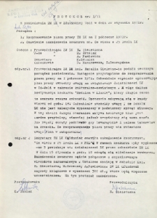 Protok&oacute;ł nr 1/71 z posiedzenia ZM LK w Zduńskiej Woli w dniu 22 stycznia 1971 r.