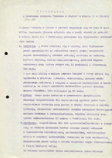 Informacja z przebiegu konkursu "Rodzina w klubie" w klubie LK w Zduńskiej Woli 1970-1971