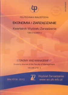 Ekonomia i Zarządzanie : Kwartalnik Wydziału Zarządzania. T. 2 nr 4