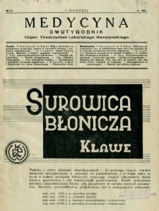 Medycyna 1937 R. 11 nr 15