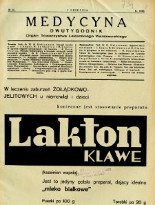 Medycyna 1938 R. 12 nr 15