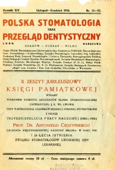 Polska Stomatologja oraz Przegląd Dentystyczny 1936 R.14 nr 11-12