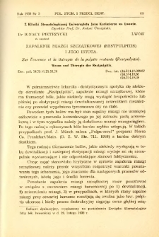 Polska Stomatologja oraz Przegląd Dentystyczny 1938 R.16 nr 3