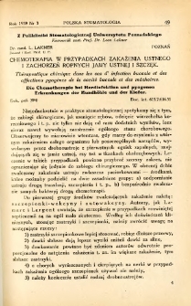 Polska Stomatologja oraz Przegląd Dentystyczny 1939 R.17 nr 3