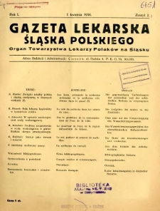 Gazeta Lekarska Śląska Polskiego 1936 R.1 z.2