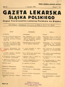 Gazeta Lekarska Śląska Polskiego 1937 R.2 z.1