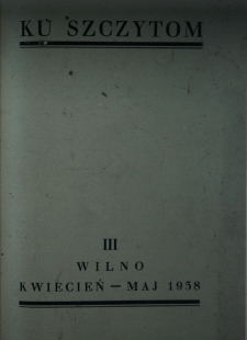 Ku Szczytom 1938, R. 1, z.3