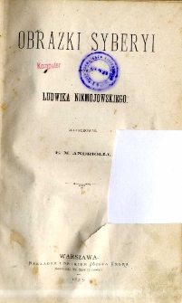 Obrazki Syberyi Ludwika Niemojowskiego