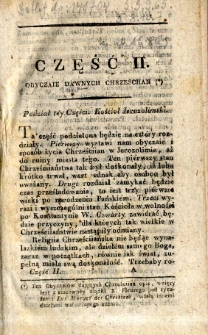 Obyczaie dawnych chrzesciian : na klassę czwartą. [Cz. 2]