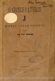 O głosce i literze J wobec zasad pisowni