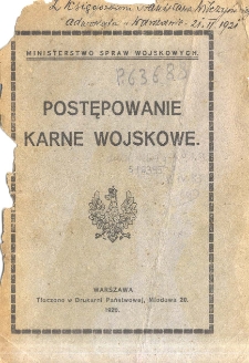 Postępowanie karne wojskowe