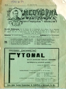 Medycyna Warszawska 1930 nr 24
