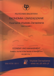 Ekonomia i Zarządzanie : Kwartalnik Wydziału Zarządzania. T. 3 nr 1