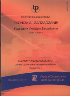Ekonomia i Zarządzanie : Kwartalnik Wydziału Zarządzania. T. 3 nr 4