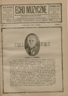 Echo Muzyczne 1933. R. 10. nr 10 : miesięcznik poświęcony muzyce kościelnej i świeckiej oraz zespołom muzycznym i teatralnym