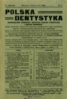 Polska Dentystyka 1926 R.4 nr 2