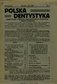 Polska Dentystyka 1929 R.7 nr 1