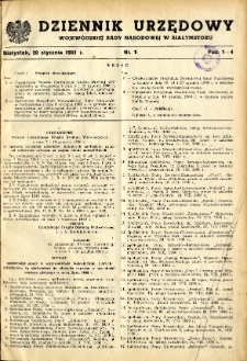 Dziennik Urzędowy Wojewódzkiej Rady Narodowej w Białymstoku. 1951, nr 1