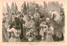 Die Jordansfeier (Wasserweihe) in Lemberg: Ueberreichung zweier Gläser des geweihten Wassers an den Statthalter fürsten Sanguszko und den Landmarschall Grafen Stanislaus Badeni. (Święto Jordanu /Święcenie wody/ we Lwowie.