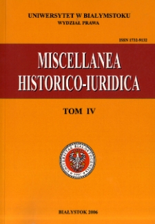 Miscellanea Historico-Iuridica Bialostocensia. T. 4