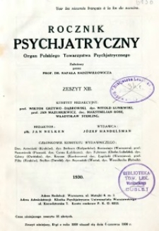 Rocznik Psychiatryczny 1930 z. 13