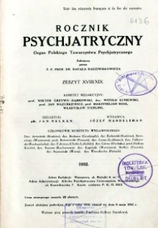Rocznik Psychiatryczny 1932 z. 18-19