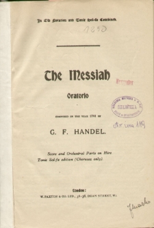 Messiah. HWV 56 (aranż.)