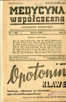Medycyna Współczesna 1937 R.3 nr 1