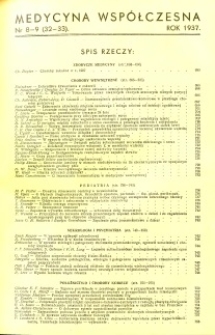 Medycyna Współczesna 1937 R.3 nr 8-9