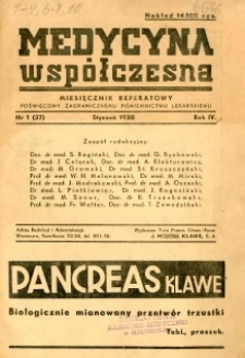 Medycyna Współczesna 1938 R.4 nr 1