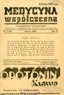 Medycyna Współczesna 1938 R.4 nr 3
