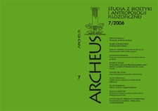 Archeus : studia z bioetyki i antropologii filozoficznej. T. 7